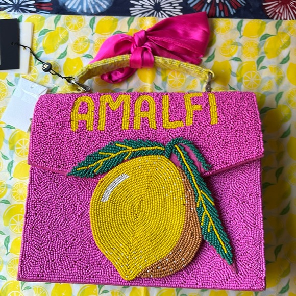 Pink Beaded Amalfi Lemon Handbag - Picture 5 of 16